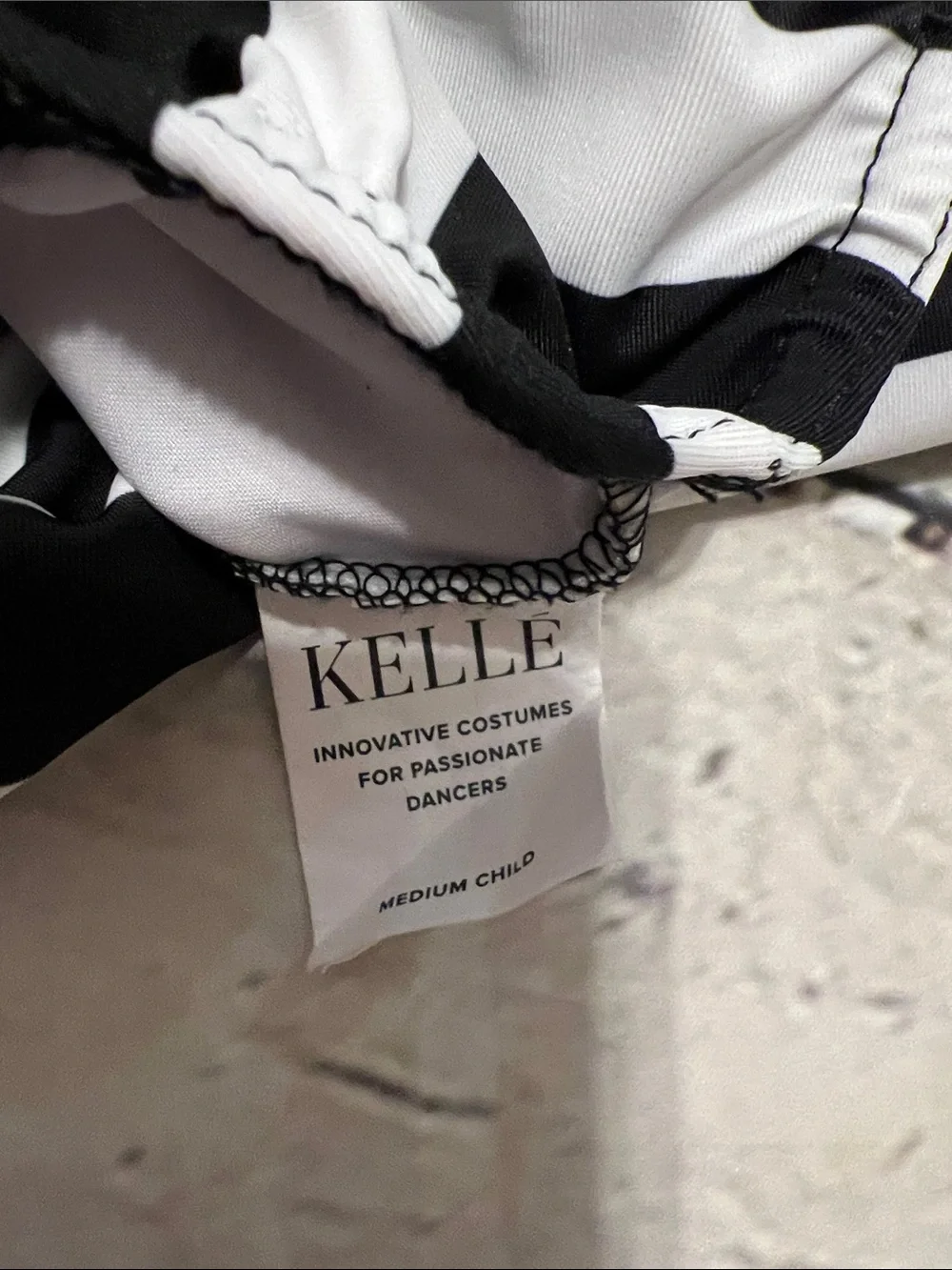 Kelle Space Between Striped Black & White Long-Sleeve Dance Costume CM
